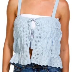 NWT Derek Heart Floral Crochet Tank Top